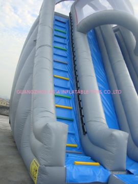Oem 18oz 0.55mm Thickness Pvc Tarpaulin Waterproof Inflatable Hippo Slide / Pool Slide