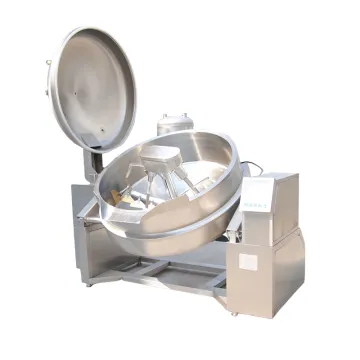 Industrial Steam Jacketed Cooking Kettle with Agitator - 100 Liter Capacity