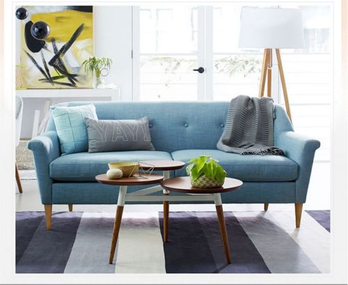Modern Living Room Simple Japanese Style Fabric Sofa