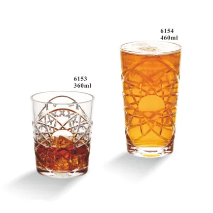 Sunshine Decor Glass - Stackable Unbreakable Plastic Decorative Embossed Glass