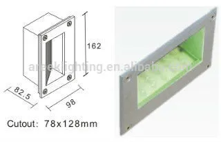 3w led recessed aluminium stair wall light