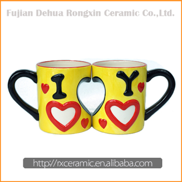 I love you design new advertising ceramic mug with heart logo