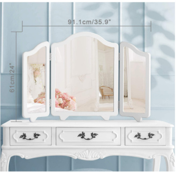 Large Trifold Makeup Mirror Vanity Table Dresser