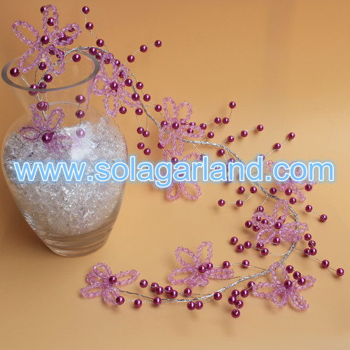 Crystal Bicone Garland Wire Pearl Beaded Branch