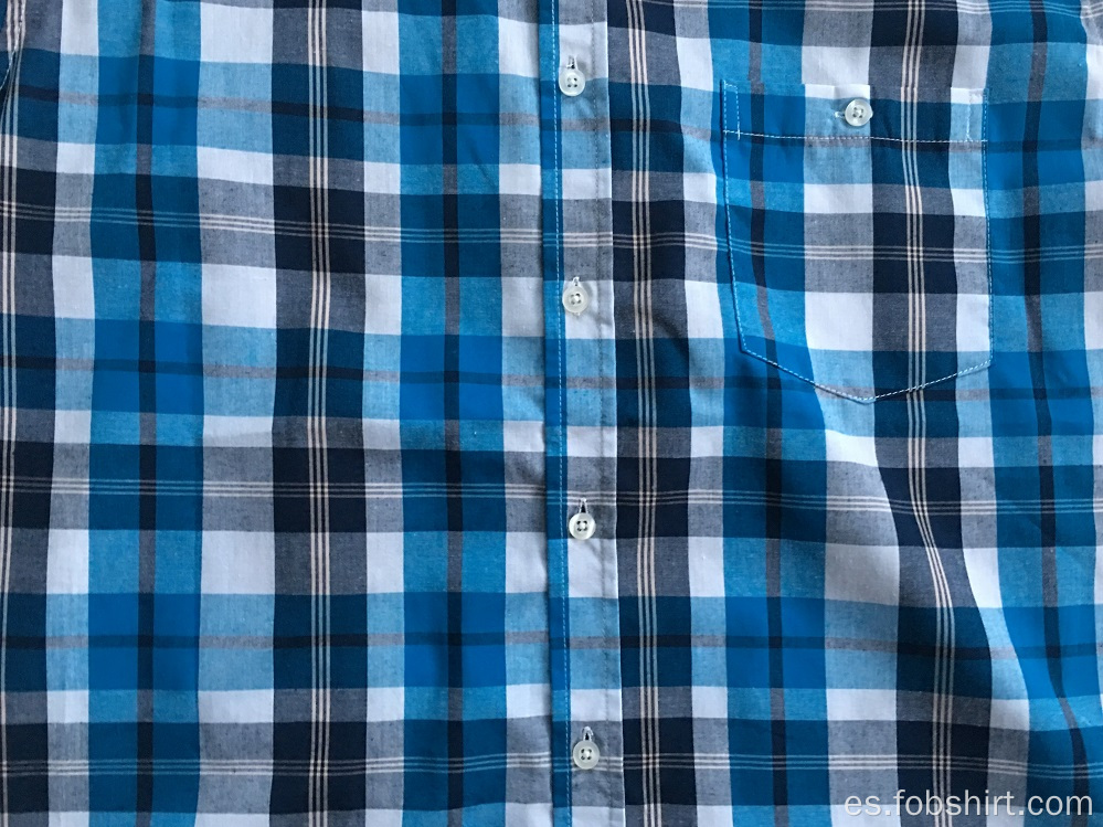 Camisa hombre manga corta cuadros