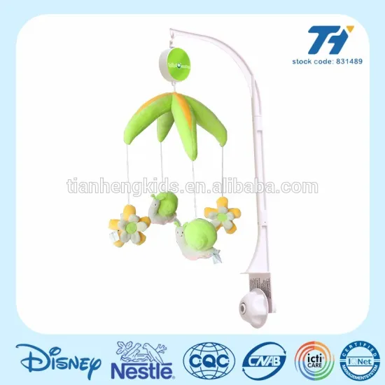 Garden plush toy flowers hanging baby crib musical mobile for bedding set with sound