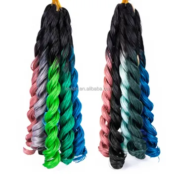 AliLeader Wholesale 34Colors Synthetic Crochet Hair Curly Sea Body Wave Hair Extension For Braiding Box Braid Hair
