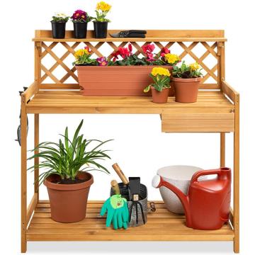 Lattice Back Natural Outdoor Furniture Garden Potting Bench