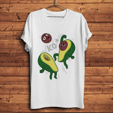 cute Avocado boxer fight funny t shirt men new white casual tshirt homme unisex fresh style kawaii streetwear short t-shirt