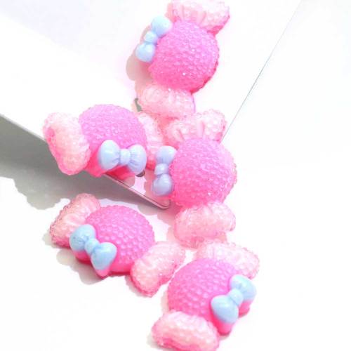 Prezzo di fabbrica Kawaii Mini Bowknot Sweet Candy con retro piatto in resina Cabochon per decorazioni per giocattoli fai-da-te Decorazioni artigianali fatte a mano con melma