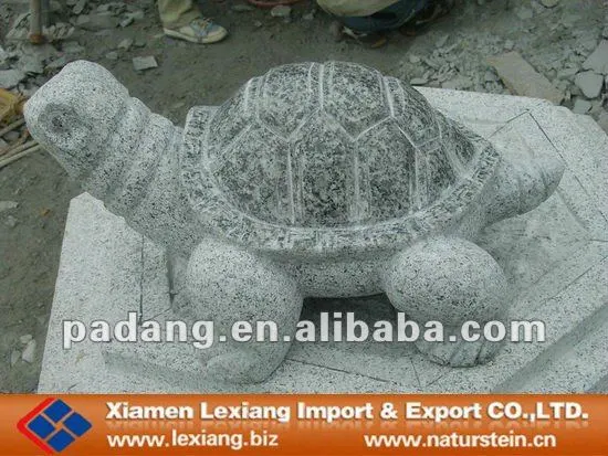 Stone tortoise garden statue