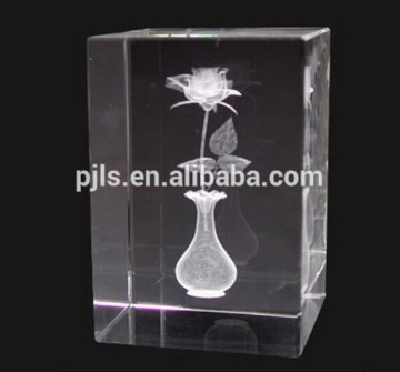3d laser engraving blank crystal cube for wedding gift