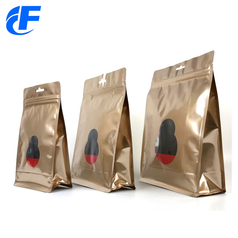 Food Packaging Ziplock Flat Bottom Coffee Bag