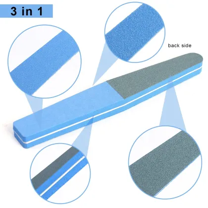 Gelsky Nail Supplier 3 Way Nail Buffer 3 In1 Sponge Nail Buffer