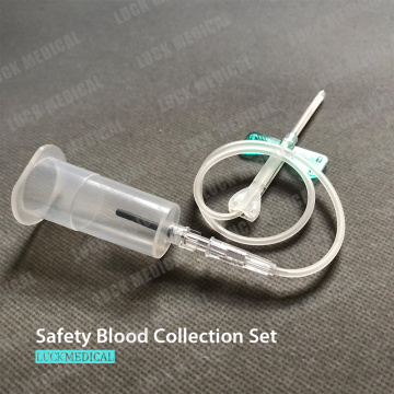 Conjunto de coleta de sangue de segurança do tubo de vácuo descartável