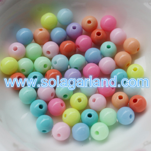 6-30MM Opaque Solid Beads Acrylic Loose Spacer Beads Charms