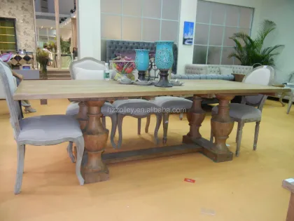 Classic French Style Solid Wood Rectangle Dining Table