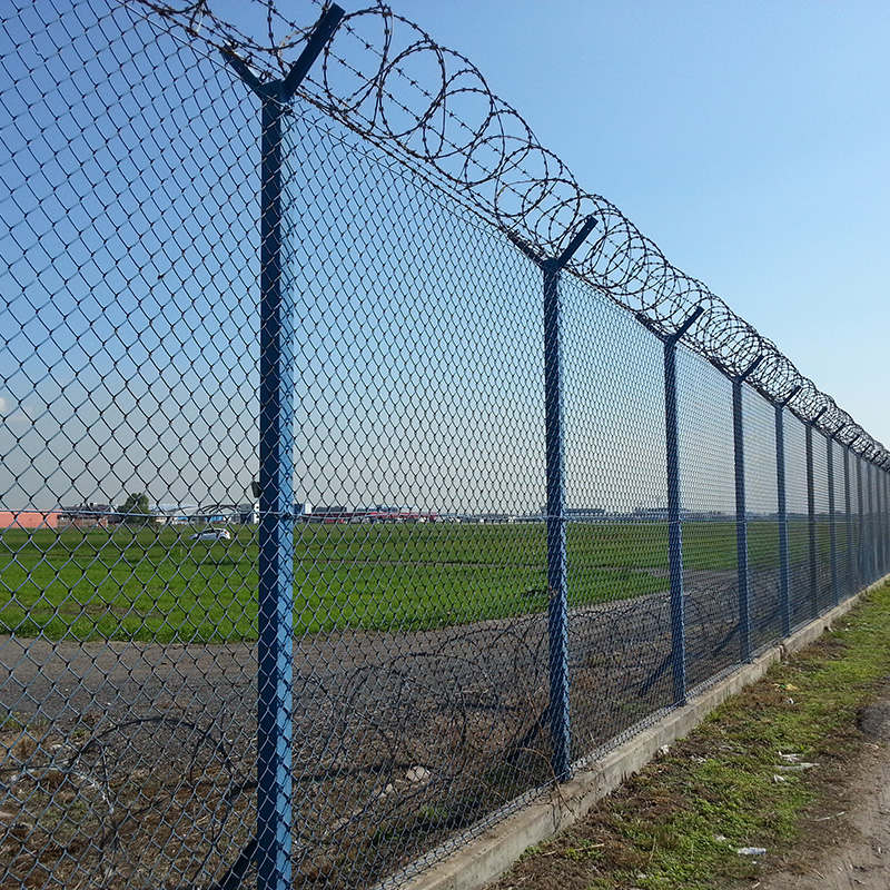 ANJIA Group cyclone fence mesh with barbed wire topping for high security perimeter