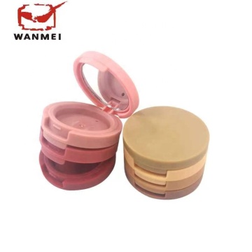 Plastic Foundation Palette Case Packaging with Blush Layers, D40mm