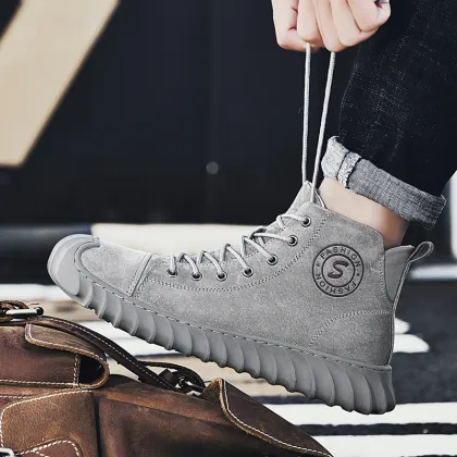 Custom Logo Genuine Leather High Top Martin Boots