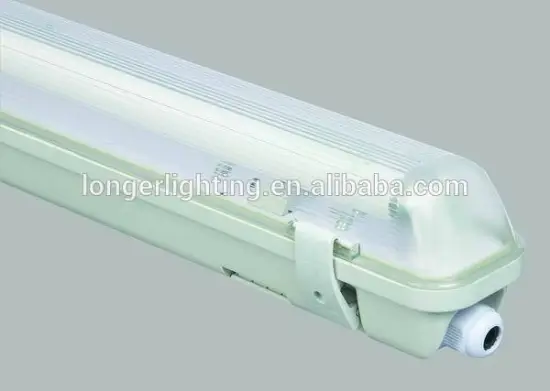 A series single tube dust and water proof fluorescent light fixture