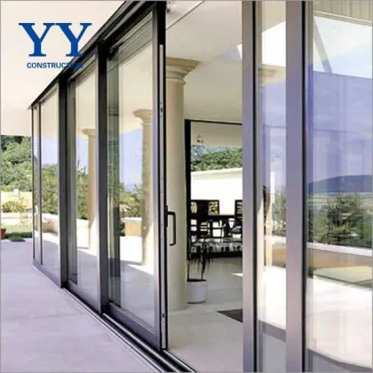 YY Aluminium Windows AS2047 Stacking Exterior Sliding Stained Glass Doors