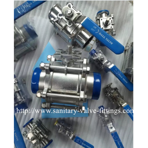 Sanitary Three Piece with Threaded Ball Valve