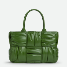 حقيبة حقيبة جلدية مطوية بتصميم الأزياء الأخضر الزمردي