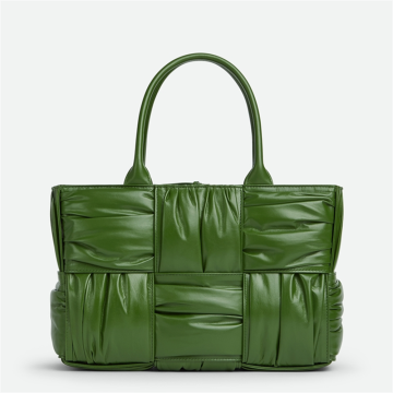 Emerald Green Fashion Design Pleated Leather Tote Bag