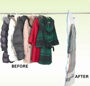hanging clothes industrial vacuum storage bag with a hook for long coats