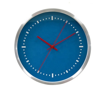 Fashion Blue Round Face Cheap Metal Wall Clock