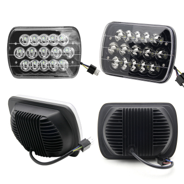 Black Pair 45W 7x6 5x7 LED Headlights for Chevy Express Cargo Van 1500