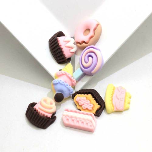 Surtido Miniatura Kawaii Postre Decoración Cabujones Flatback Flat Back Cute Cake Charms Adorno Decoración para el cabello Proveedor