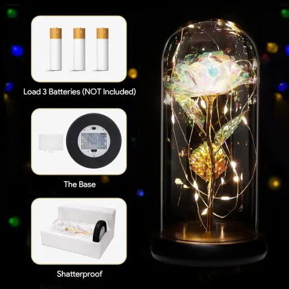 Galaxy Rose in Glass Dome Eternal Rose Gift