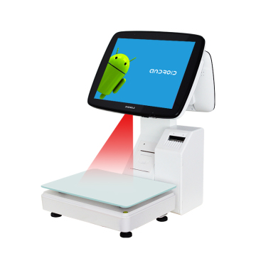 ZHONGJI 15 Inch POS Terminal with AI Touch Screen, Label Scale, and 60MM Printer for Retail (Android 13)