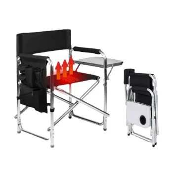 Hangrui Folding Portable Camping Beach Fishing Chair with Table and Heated Seat