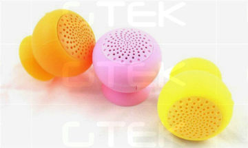 Mushroom Silicone Ipad Iphone Bluetooth Speaker Waterproof With Suction Cup