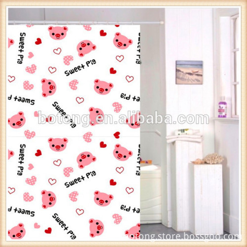 Polyester shower curtain frog shower curtain peach shower curtains