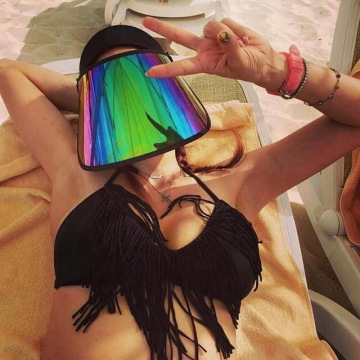 Rainbow scratch-resistant lens sun visor caps hat