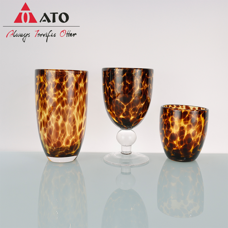 Amber dots Mexican style drinking glass tumblers goblet