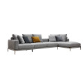 Perabot reka bentuk minimalism yang disesuaikan dengan ruang tamu fabrik berbentuk kain l berbentuk sofa keratan