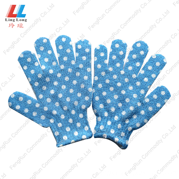 bath gloves blue