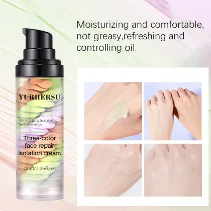 YURHERSU Three-Color Isolation Cream Hydrating Sunscreen Foundation Base