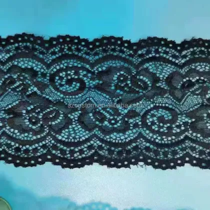 Elastic Stretch Trimming Lace Socks Knitted Webbing Garment Elastic Lace Trim for Lingerie