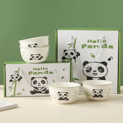 Wholesale Panda Tableware Set - 6 Bowls Porcelain Kitchenware Gift for Weddings