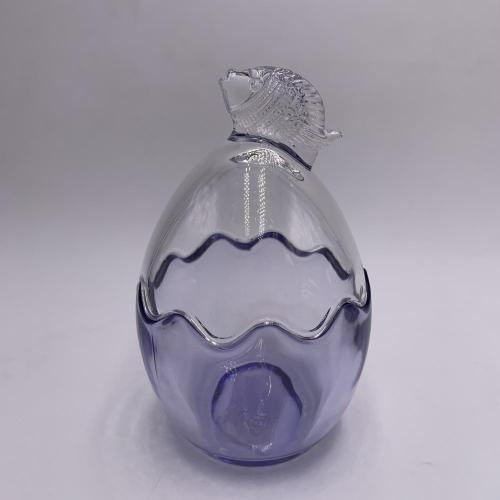 egg shaped glass candy jars