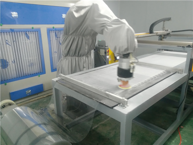 Heat shrink film grinding sanding force control system