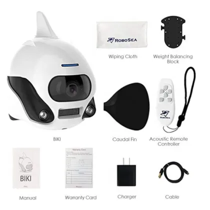 ROBOSEA BIKI Submersible Wireless Remote Control Underwater Drone with 4K HD Camera WIFI Connection Bionic Design Fish Robot Pet