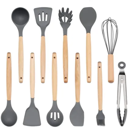 Cook & Serve Premium Nonstick Silicone Cooking Utensils for Home Kitchens