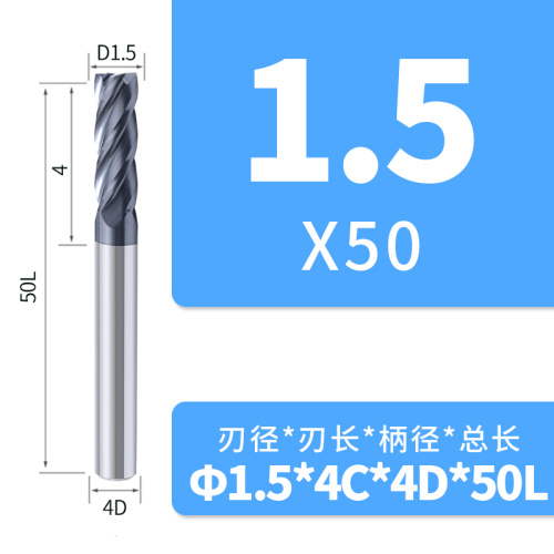 45HRC Carbide Flat End Mill 4f Черное покрытие